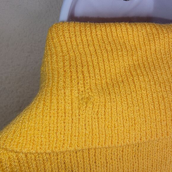 St. John Collection By Marie Gray Yellow Knit Zip Up Cardigan Sweater Size Small - Picture 6 of 8
